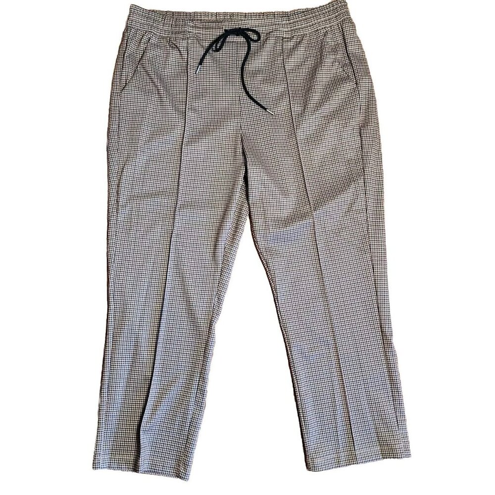 Zac‎ & Rachel Pants Womens Size XL Brown Plaid Pull On Stretch Waist Drawstring